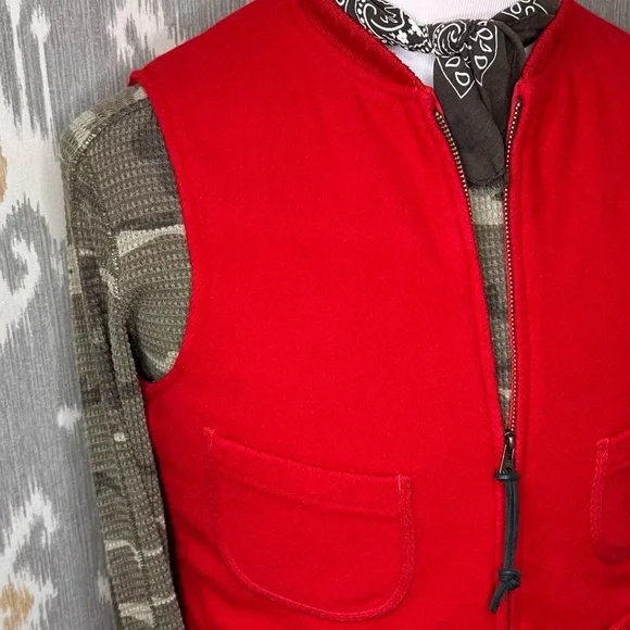 Polo Ralph Lauren Fall ‘10 Red Reversible Sheep Wool Nylon Quilted Hunting Vest